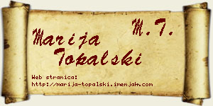 Marija Topalski vizit kartica